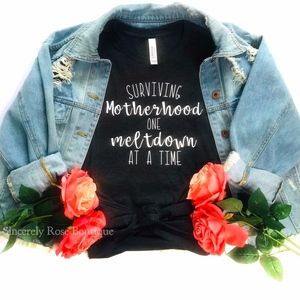 Surviving Motherhood | Dark-Grey T-Shirt